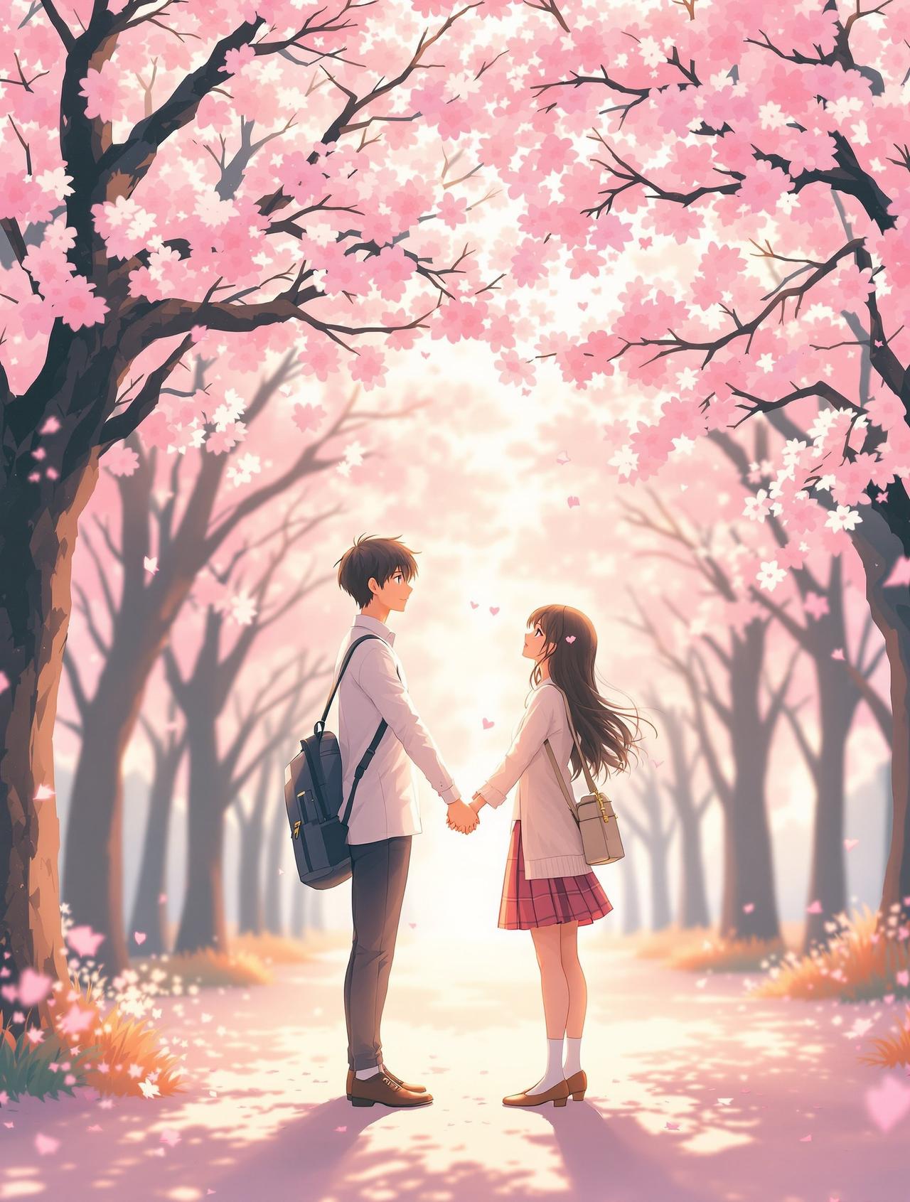 伦理动漫网原创漫画《樱花树下的约定》封面 - 校园、恋爱、青春题材